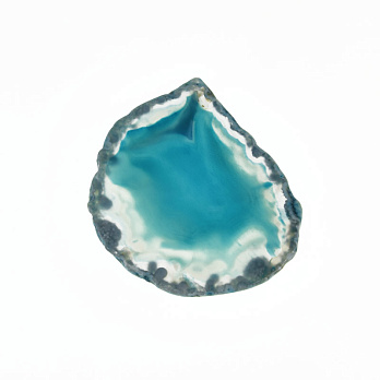 Зріз Агата без отвору, Блакитний, 58х48 мм (POD-020145)