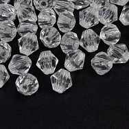 Намистини акрилові Біконуси, 8х8 мм, Прозорі (BUS-059927)