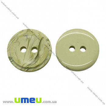 Пуговица пластиковая Круглая, 15 мм, Салатовая (PUG-021390)