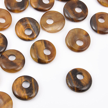 Підвіска Кругла, Натур. камінь Тигрове око, 14 мм (POD-057963)