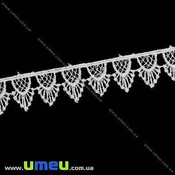 Кружево плетеное, 17 мм, Белое (LEN-011881)