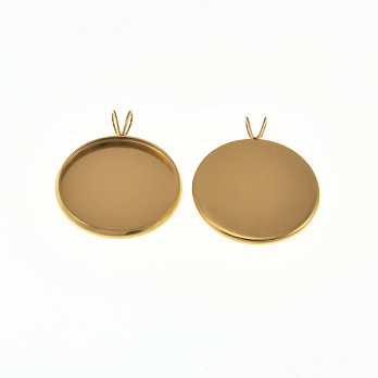 Основа круглая из нерж. стали, 27х22 мм, 20 мм, Золото (STL-059479)