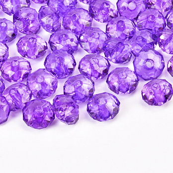 Бусины акриловые, Рондели, 8х5 мм, Фиолетовые (BUS-056137)