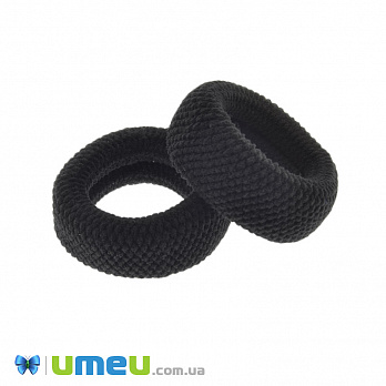 Резинка для волос микрофибра фактурная, 50 мм, Черная (OSN-041716)