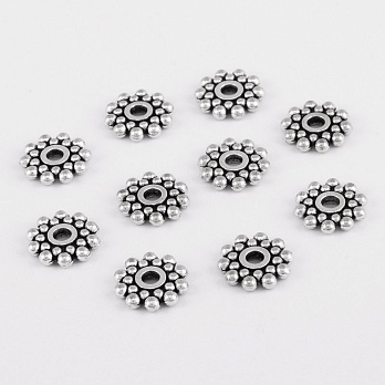 Намистини-розділювачі мет., 8,3х1,5 мм, Античне срібло (BUS-055359)