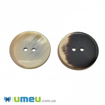 Пуговица пластиковая Круглая, 30 мм, Бежевая перламутровая (PUG-046419)