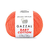Пряжа Gazzal Baby Cotton №3459, 50 г, 165 м, Коралова (YAR-060772)