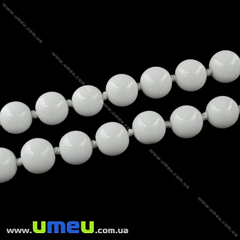 [Архів] Намистина натуральний камінь Агат білий, 10 мм, Кругла (BUS-018496)