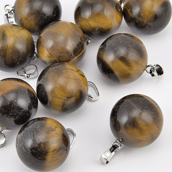 Подвеска Шар, Натур. камень Тигровый глаз, 18 мм (POD-058589)