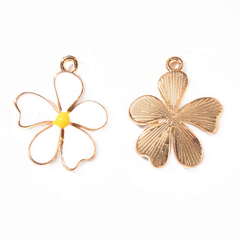 Підвіска метал. Квітка біла, 22х18 мм, Золото (POD-053819)