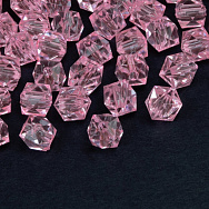 Бусины для сумок ОПТ Акриловые, Куб граненый, 8х7,5 мм, Розовые (BUS-059926)