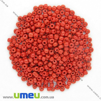 Бисер китайский крупный, 6/0, Красный натуральный, 4 мм (BIS-000621)