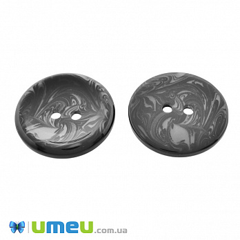 Пуговица пластиковая Круглая, 34 мм, Черная (PUG-046477)