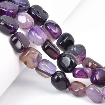 Намистини Агат фіолетовий, Натур. камінь, 13-16 мм, 19 см (BUS-058138)