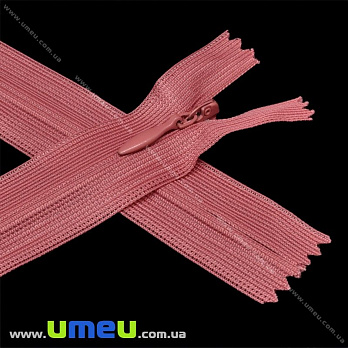 Молния потайная неразъемная, 50 см, Тип 3, Розовая темная (ZIP-016048)