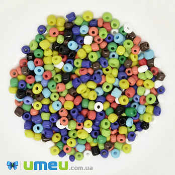 Бисер китайский крупный, 6/0, Микс натуральный, 4 мм (BIS-039285)