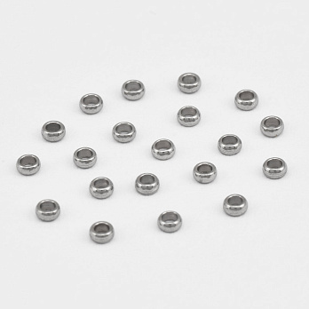 Бусины стоперы из нерж. стали, 2 мм, Темное серебро (STL-056671)