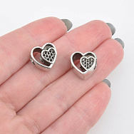 Бусины мет. Сердце, 12х12х8 мм, Античное серебро (BUS-004237)