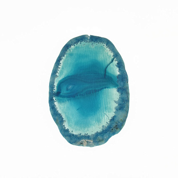 Зріз Агата без отвору, Блакитний, 63х41 мм (POD-020149)