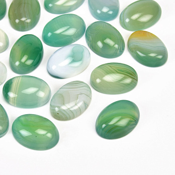 Кабошон нат. камінь Агат зелений, Овал, 18х13 мм (KAB-025945)