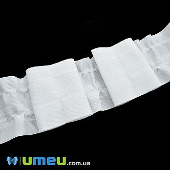 Тесьма шторная, 60 мм, Белая (LEN-047600)