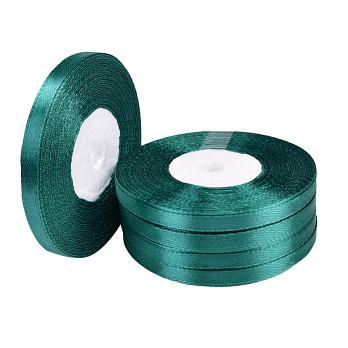 Атласная лента, 6 мм, Изумрудная (LEN-052827)