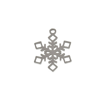 Подвеска из нерж. стали Снежинка, 18х14 мм, Темное серебро (STL-060682)