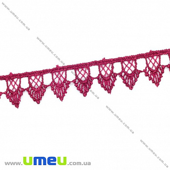 Кружево плетеное, 17 мм, Бордовое (LEN-016192)