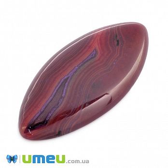 Кабошон нат. камінь Агат Бразильський червоний, Човен, 39,6 х19,4 мм (KAB-042760)