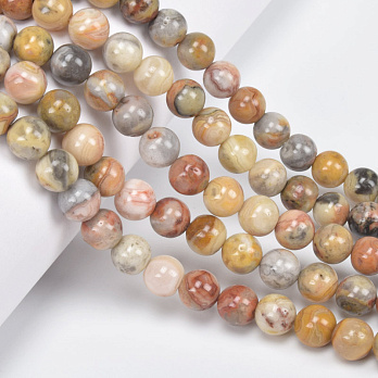Бусины Агат кружевной (Crazy Agate), Натур. камень, 8,5 мм, Круглые, 38 см (BUS-060730)