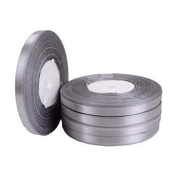 Атласная лента, 6 мм, Серая (LEN-056728)