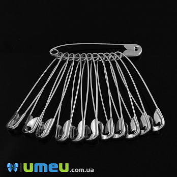 Булавки англійські напівкалені №4, Срібло, 55 мм (SEW-050856)