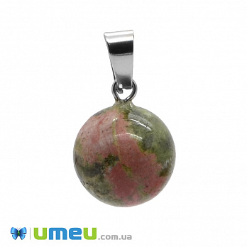 Подвеска Шар из натурального камня, Унакит, 25х14 мм (POD-037509)