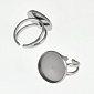 Каблучка з нерж. сталі під кабошон 12 мм, Темне срібло (OSN-060533)