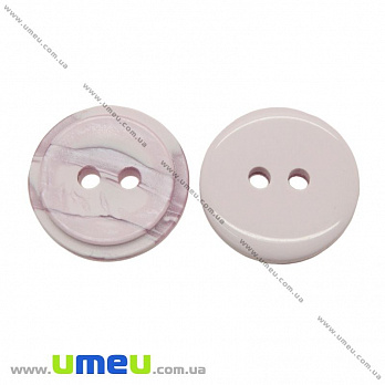 Пуговица пластиковая Круглая, 15 мм, Розовая (PUG-021394)