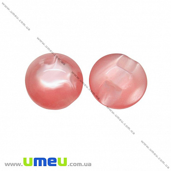 Гудзик пластиковий на полуніжці Круглий, 12,5 мм, Рожевий (PUG-016479)