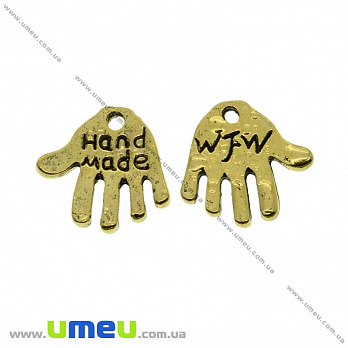 [Архів] Підвіска метал. Рука (hand-made), 12х11 мм, Античне золото (POD-008006)