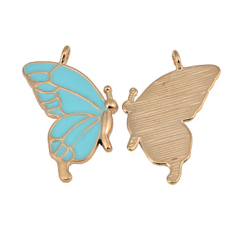 Подвеска метал. Бабочка бирюзовая, 31х23 мм, Золото (POD-055000)