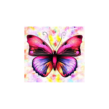 Набір алмазного живопису на підрамнику 30х30 см, Бузковий метелик (SXM-061164)