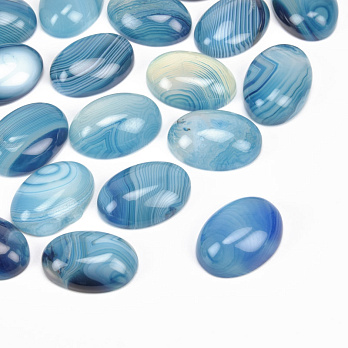 Кабошон нат. камень Агат голубой, Овал, 18х13 мм (KAB-025958)