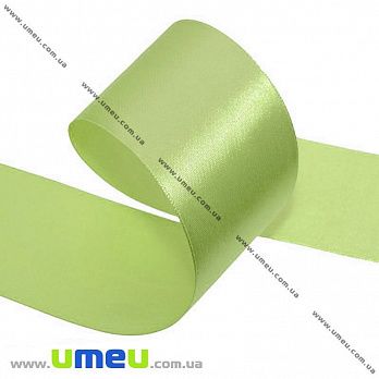 Атласна стрічка, 40 мм, Салатова світла (LEN-033643)