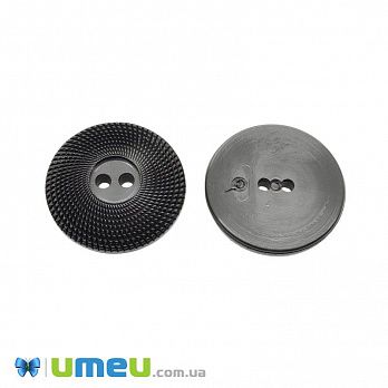 Пуговица пластиковая Круглая, 28 мм, Черная (PUG-046336)