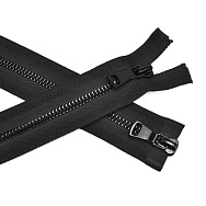 Блискавка тракторна Лакова роз'ємна (2 бігунки) 110 см, Тип 5, Чорна (ZIP-060386)