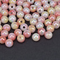 Намистини пластикові градієнтні, Круглі, 6 мм, Рожево-жовті (BUS-059556)