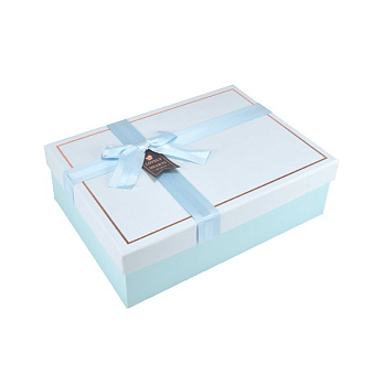 Подарочная коробка Прямоугольная, 26х19х8 см, Голубая (UPK-060604)