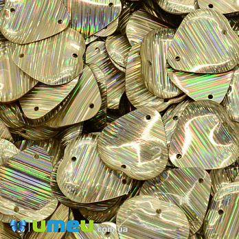 Паєтки Індія серце, 17х17 мм, Золотисті (PAI-037875)