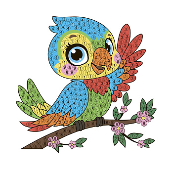 Набор алмазной живописи (наклейка) 10х10 см, Попугай (SXM-056478)