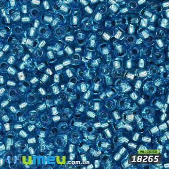 Бісер чеський №477/18265, Бірюзовий, Блискучий, 10/0 (BIS-047743)