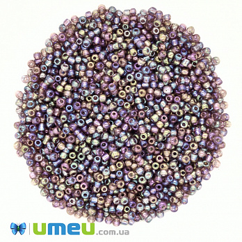 Бисер китайский средний, 8/0, Сиреневый АВ прозрачный, 3 мм (BIS-037666)