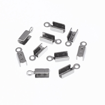 Зажимы для шнура из нержавеющей стали, 10х3,5 мм, Темное серебро (STL-056194)